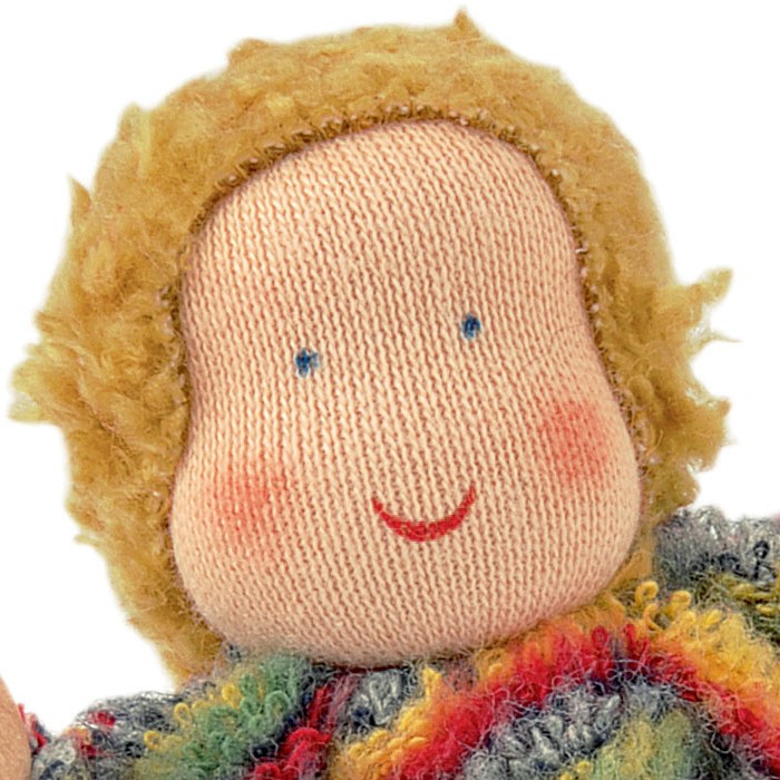 4 inches Kathe Kruse Boy with School Bag Poseable Dollhouse Doll 10.2 cm 