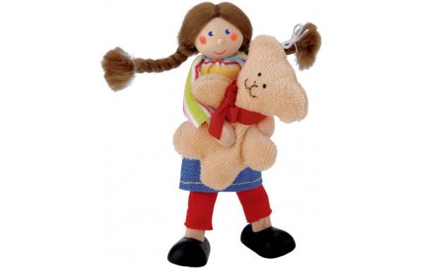 Girl doll with teddy bear