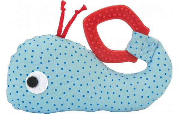 Toy whale rattle and teether