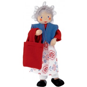 Grandmother doll with red bag