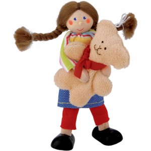 Girl doll with teddy bear