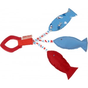 Teething toy with three fish
