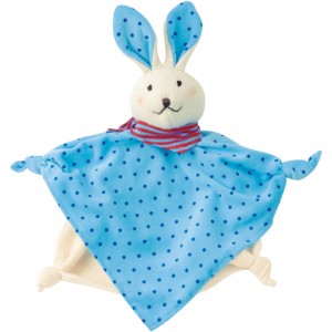 Organic blue bunny towel doll