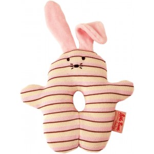 Organic pink bunny rattle
