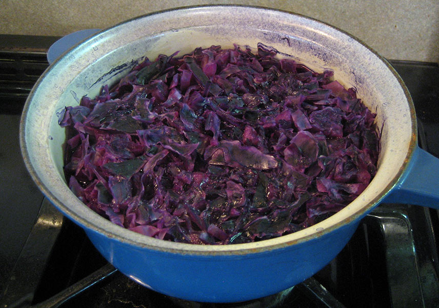 Blue eggs dyed with purple cabbage