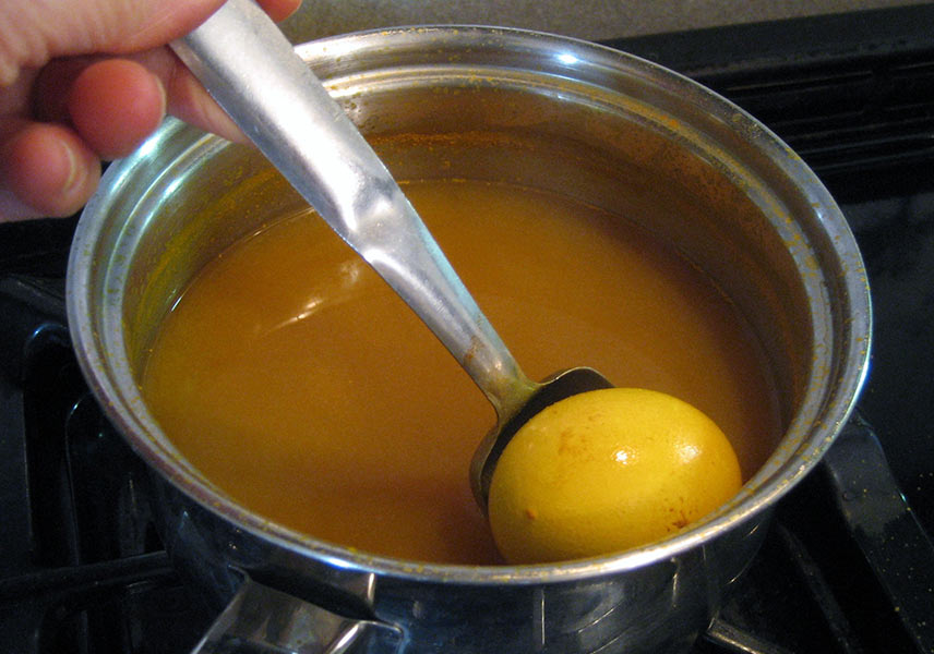 Yellow eggs dyed with tumeric