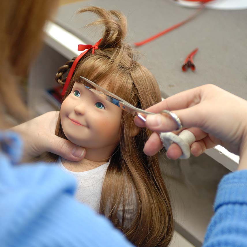 A Lolle doll gets a haircut and style