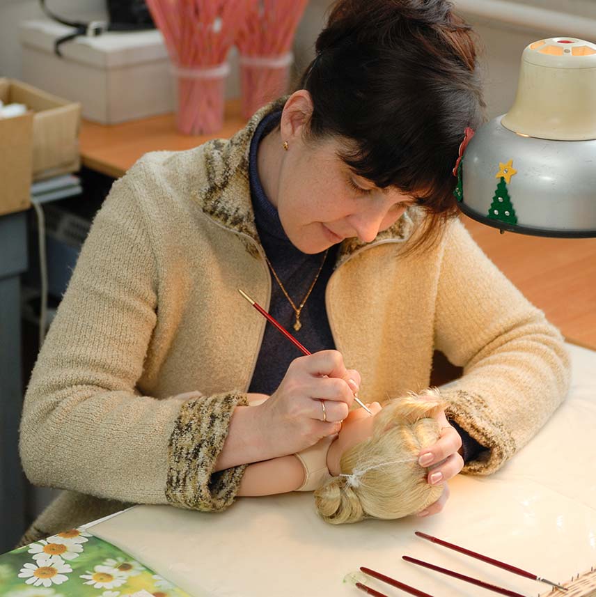 Hand painting doll faces