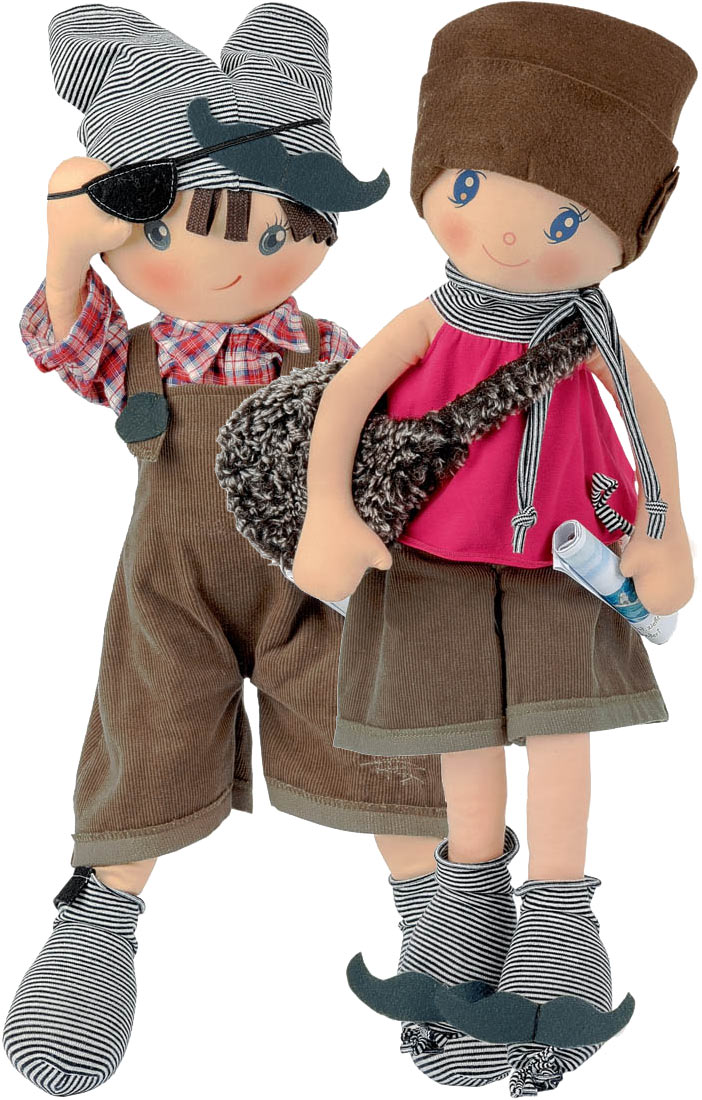 Paul and Paula soft cloth dolls