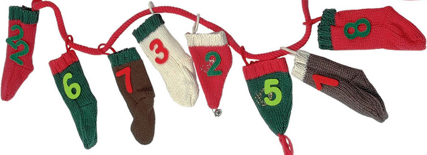 Knit stockings and hats advent calendar